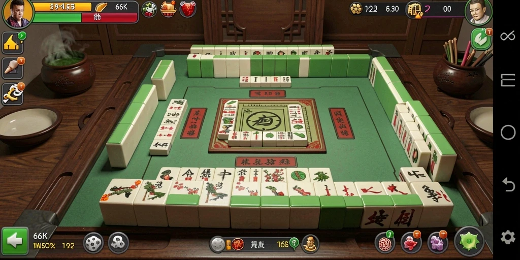Tampilan gameplay Mahjong yang menarik di 66K.