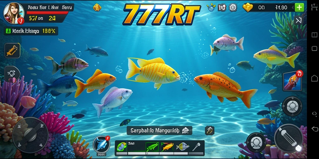 Screenshot gameplay <strong>777RT</strong> menampilkan momen seru menembak ikan di lautan.
