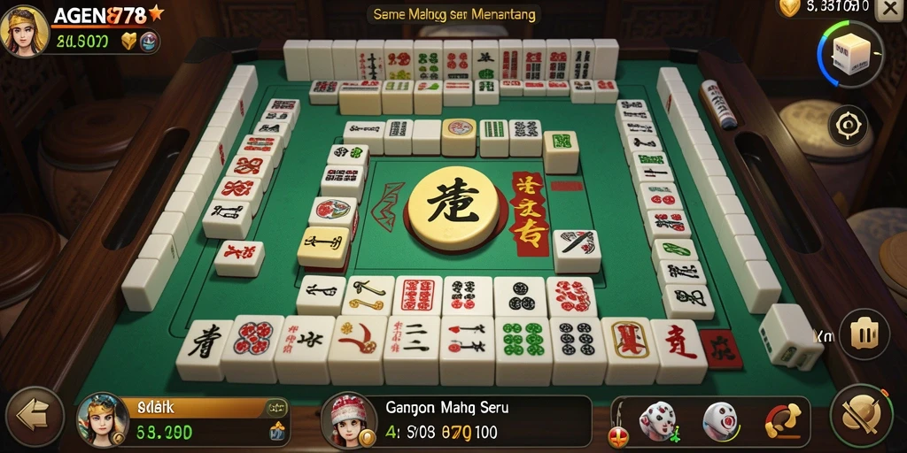 Tampilan gameplay Mahjong yang seru dan menantang di AGEN878.