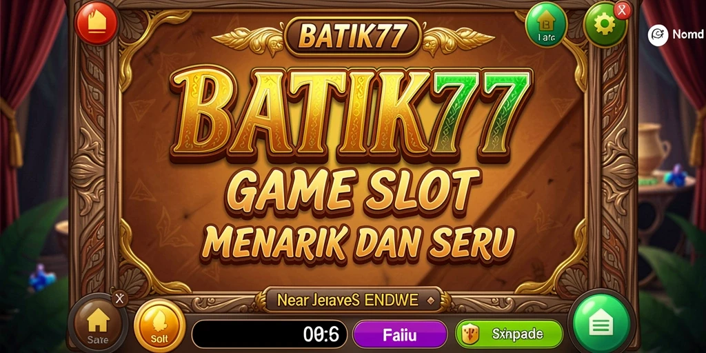 Tampilan gameplay menarik dari BATIK77 dengan simbol dan animasi yang memukau.