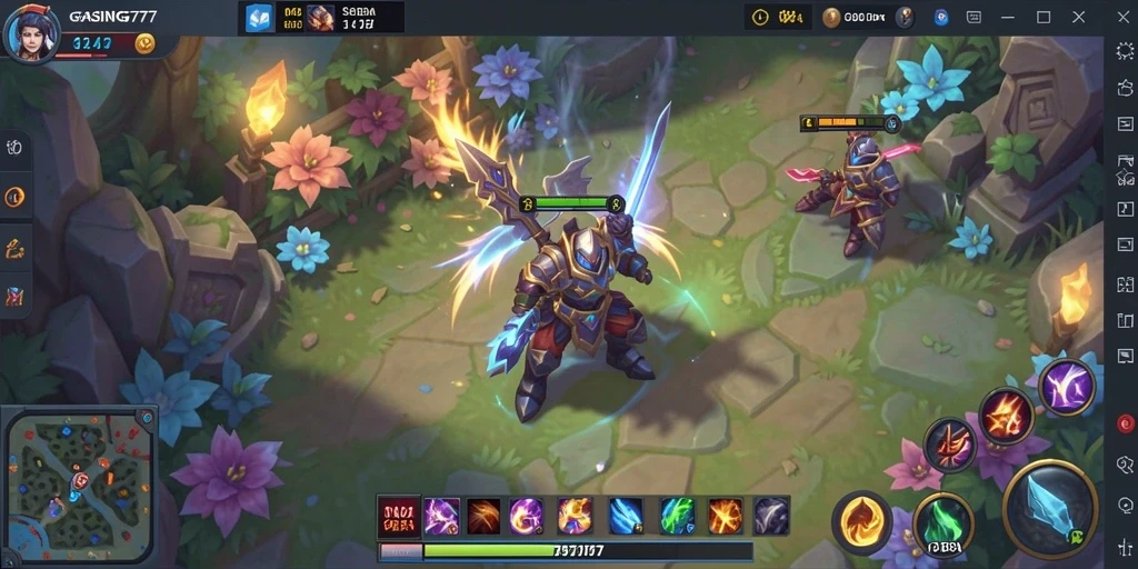 Screenshot menunjukkan pertarungan intens dalam game GASING777.