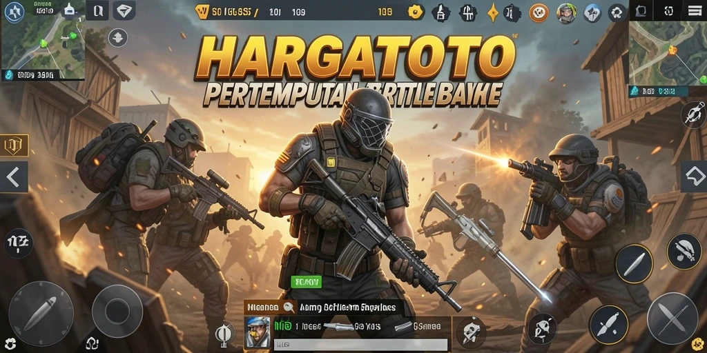 Tampilan gameplay intens di HARGATOTO saat pertempuran berlangsung.