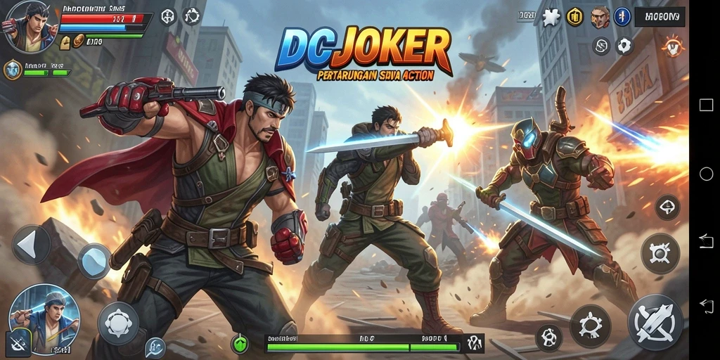 Gameplay mendebarkan dari IDCJOKER dalam aksi bertempur.