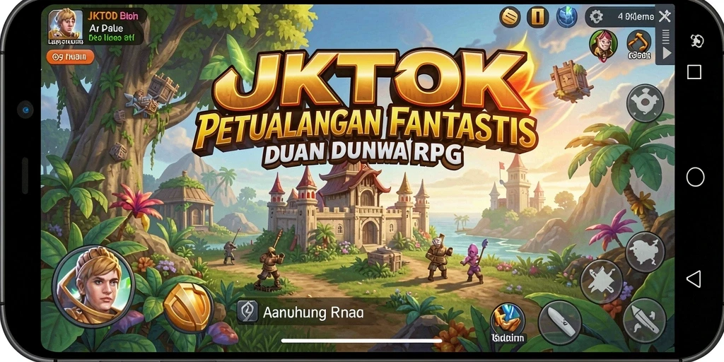 Screenshot gameplay JKTOK menampilkan pertarungan epik di dunia fantasi.