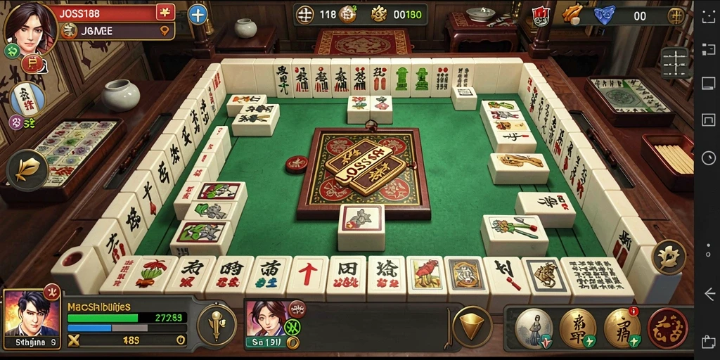 Screenshot utama JOSS188 menampilkan gameplay Mahjong yang menarik dan interaktif.