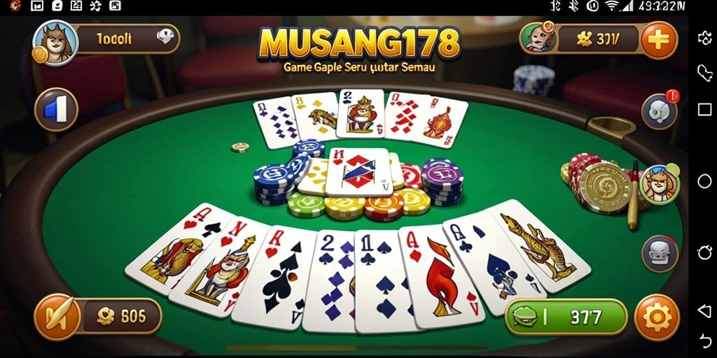 Screenshot gameplay MUSANG178 menampilkan suasana seru permainan Gaple.
