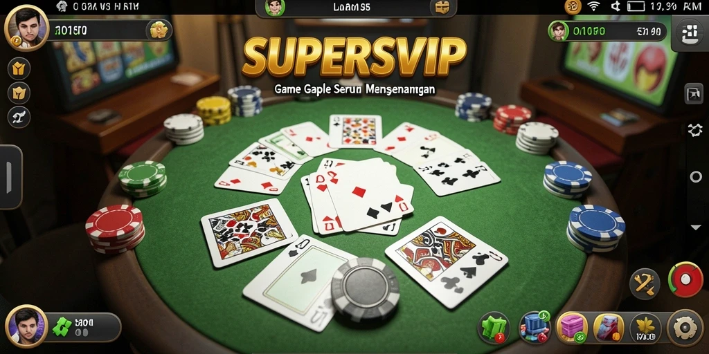 Tangkapan layar menampilkan gameplay seru Gaple di SUPERSVIP.