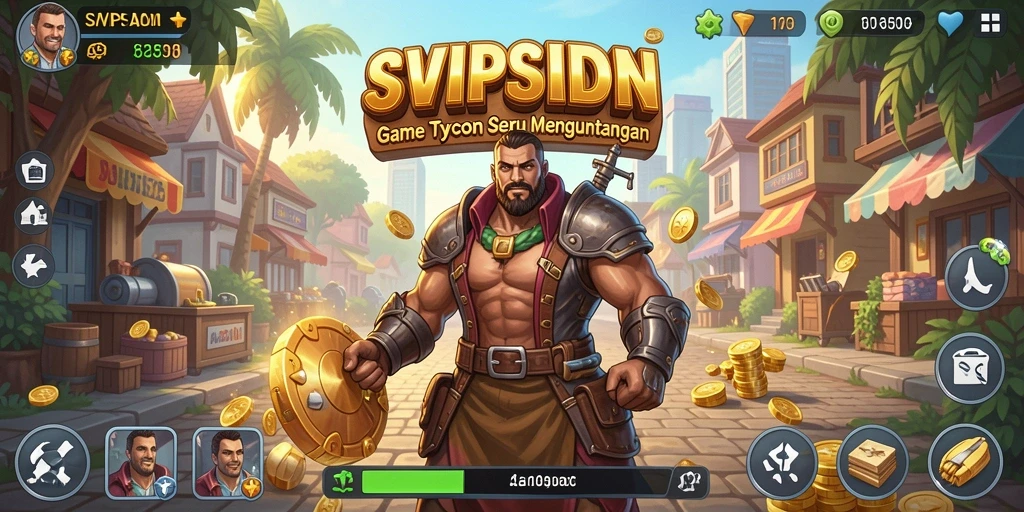 Tampilan gameplay SVIPSIDN yang menarik dengan berbagai pilihan bisnis.