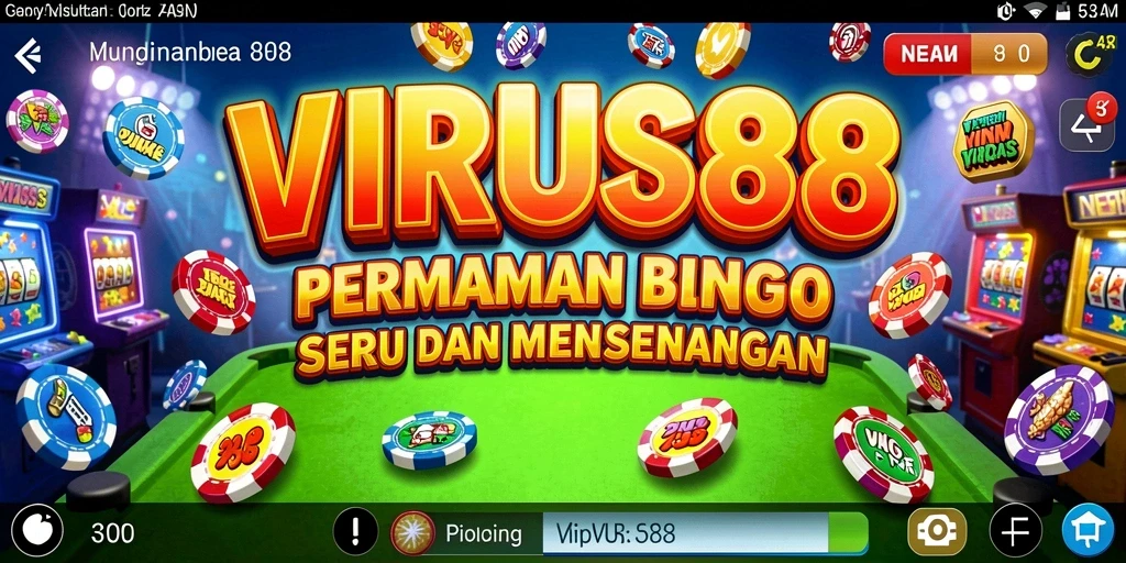 Tampilan screenshot utama VIRUS88 menampilkan gameplay Bingo yang menarik.